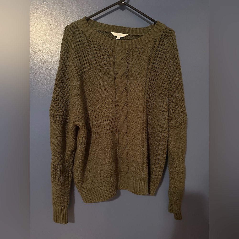 Time and Tru Women's Olive Green knit Sweater XXL